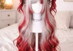 Cosplay Wig AkaiYoru Hime – mit Katzenohren und Kette